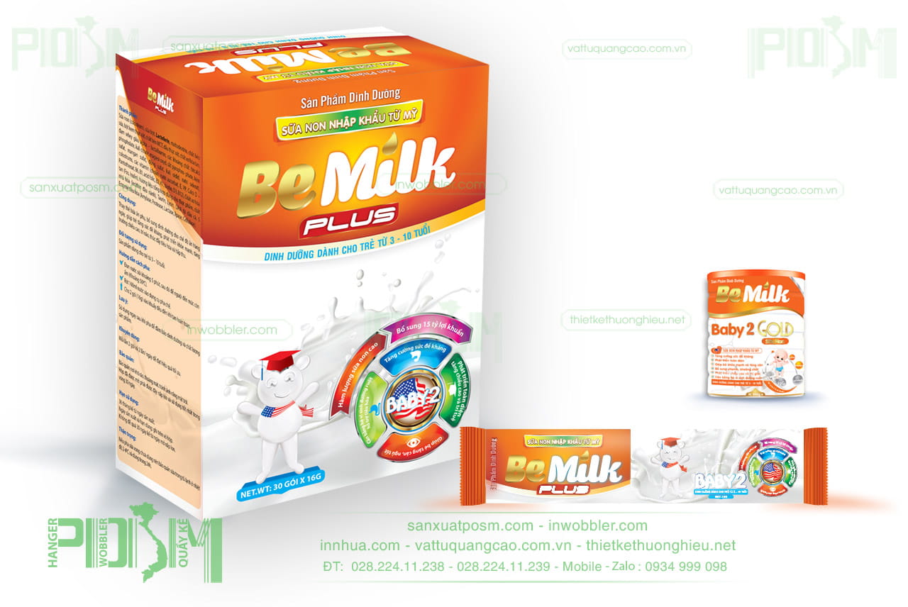 Thiết kế bao bì sữa tem nhãn lon sữa Be Milk - Ảnh 1