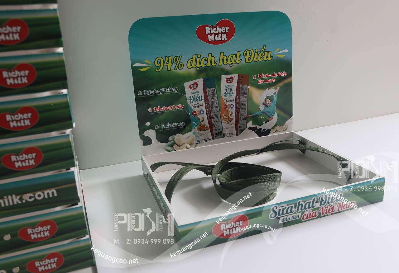 Khay sampling đeo mời dùng thử sữa Richer Milk - Ảnh 2