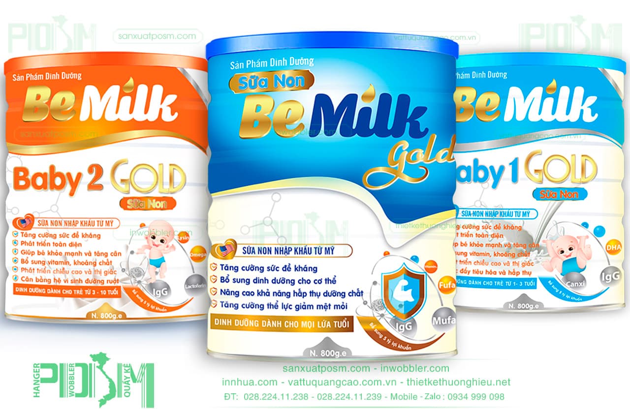 Thiết kế bao bì sữa tem nhãn lon sữa Be Milk - Ảnh 3