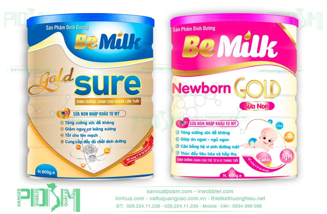Thiết kế bao bì sữa tem nhãn lon sữa Be Milk - Ảnh 4